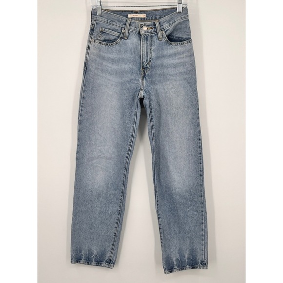 Levi's Denim - Levis 94 Baggy Jeans Womens 24 Light Wash High Rise Straight Leg Blue Skater